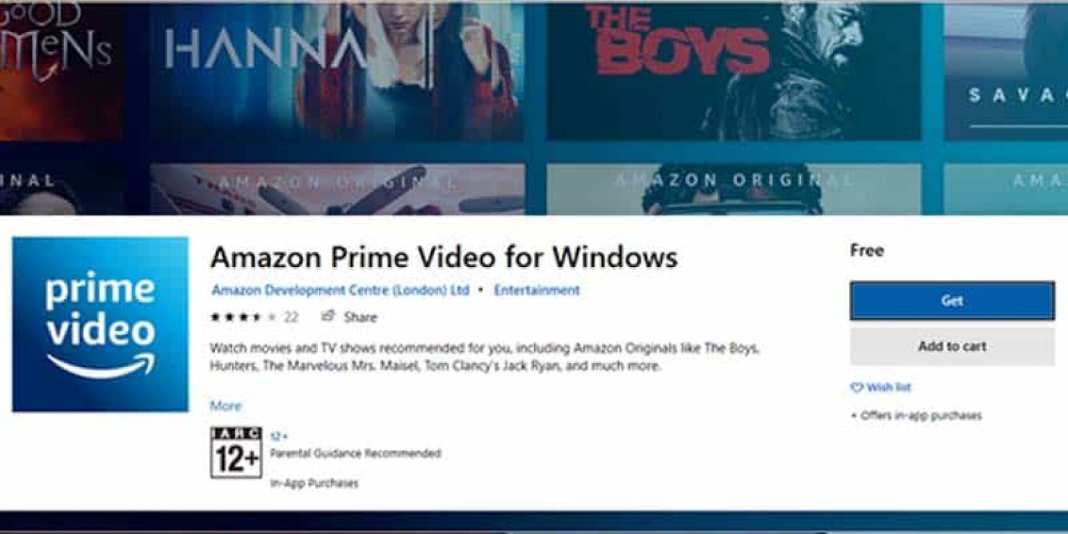 amazon prime video free download for windows 10